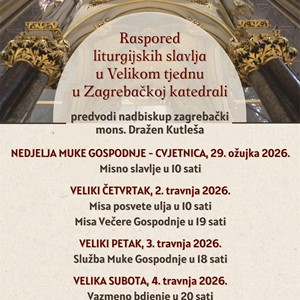 Raspored liturgijskih slavlja u Velikom tjednu